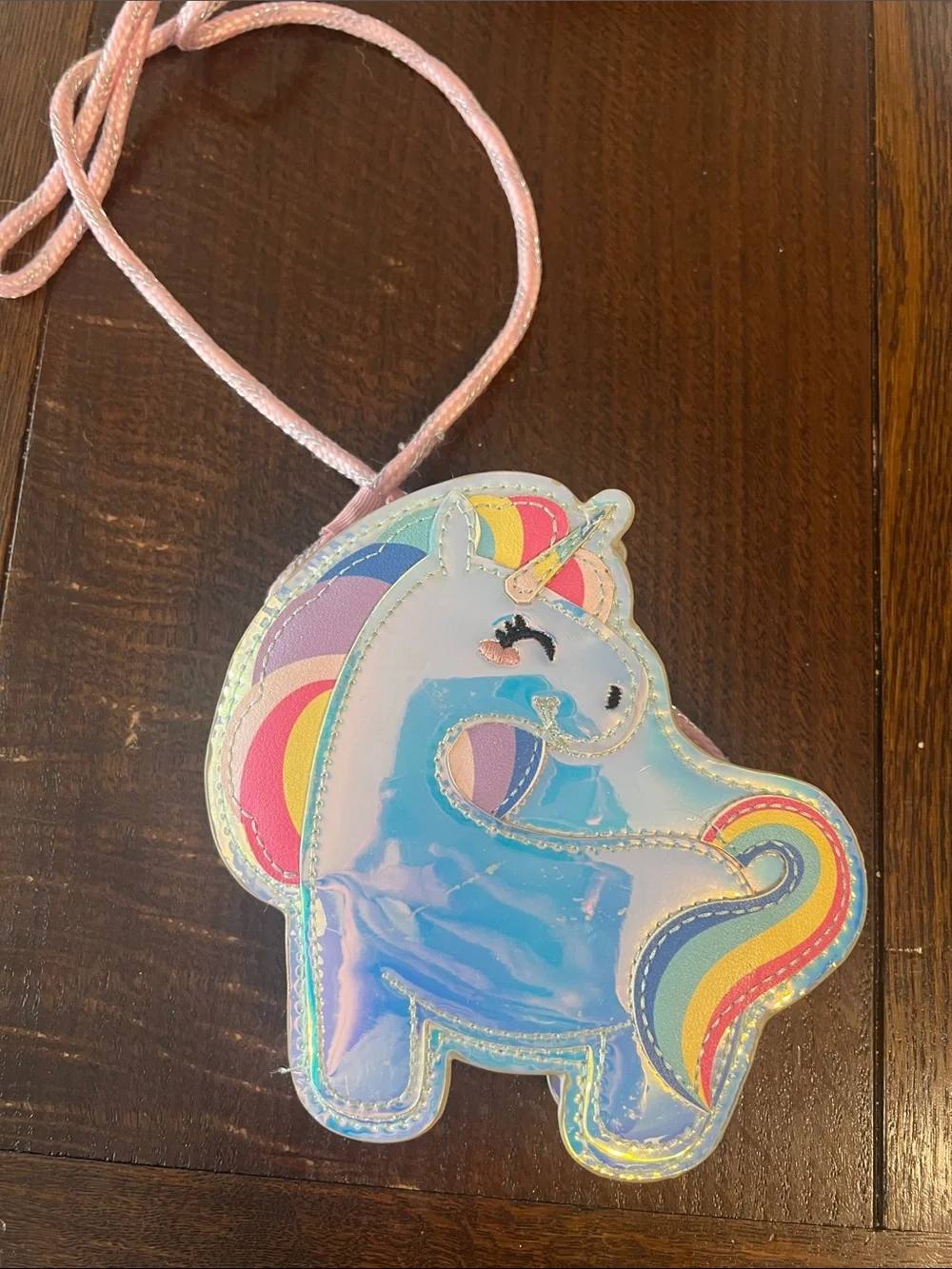Claire's Unicorn Kids Crossbody Bags - Pastel Rainbow, White, Pink, Gold